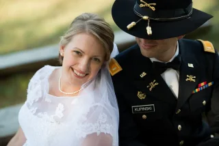 Military wedding portrait