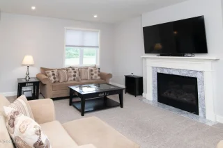 Bright living room interior photographed for a Clifton Park real estate listing