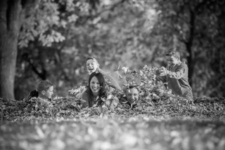 Family portrait outdoors