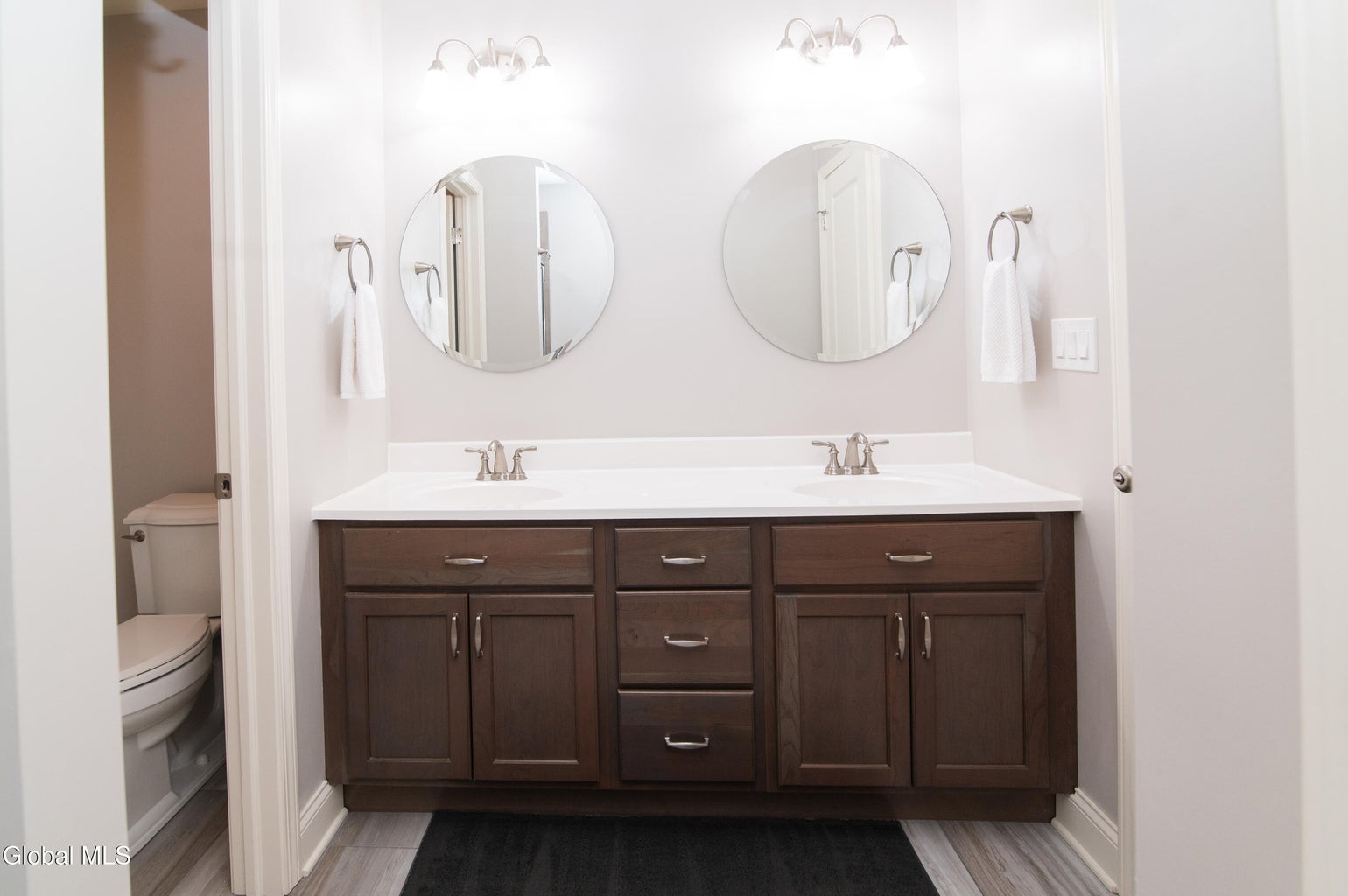 Primary bathroom photographed for a Clifton Park real estate listing
