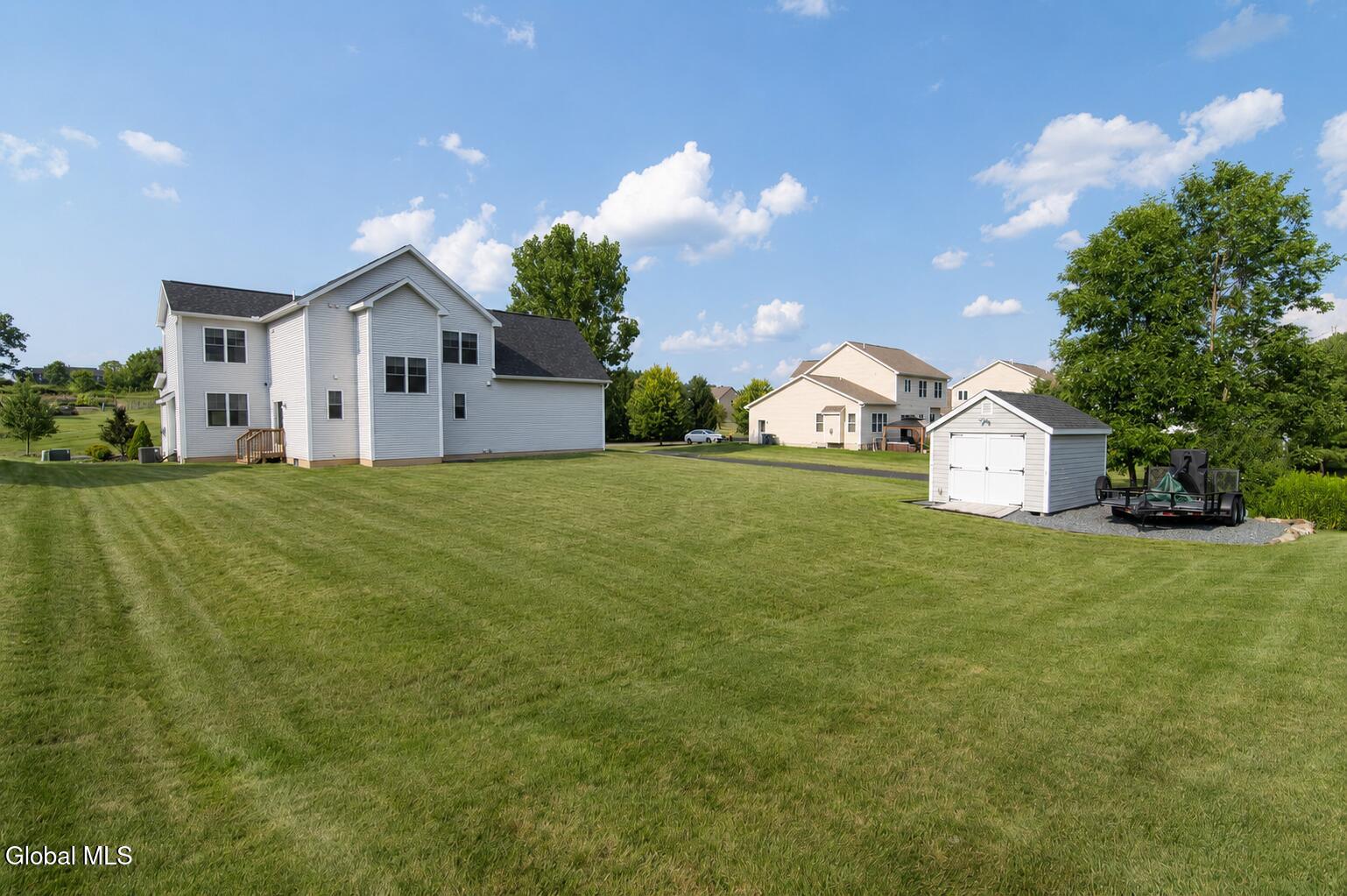 Rear yard and outdoor space photographed for a Clifton Park real estate listing